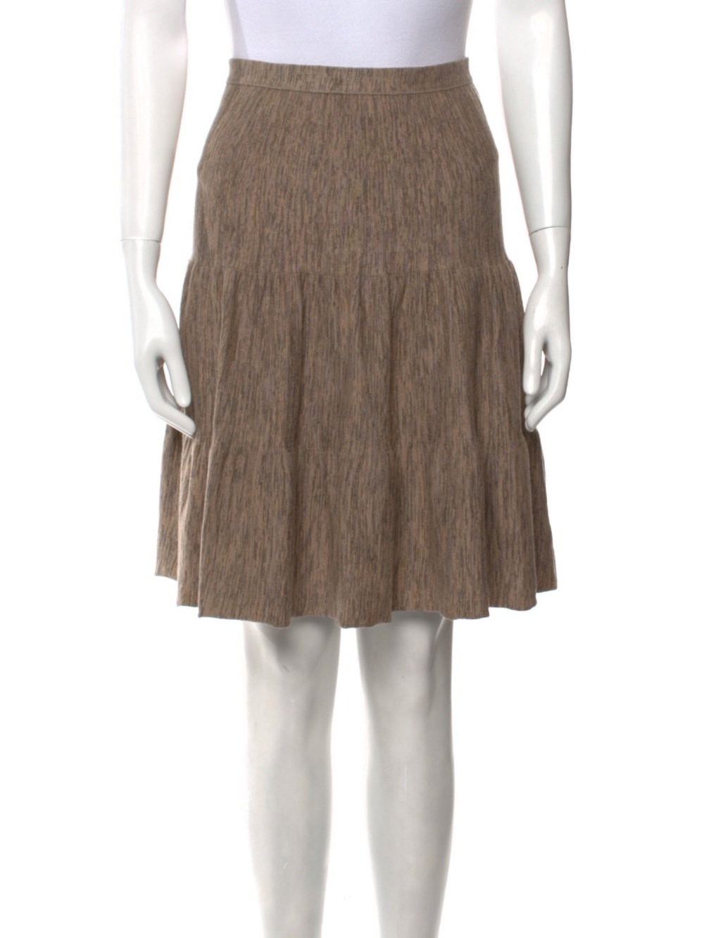 Fendi Brown Textured Circle Skirt